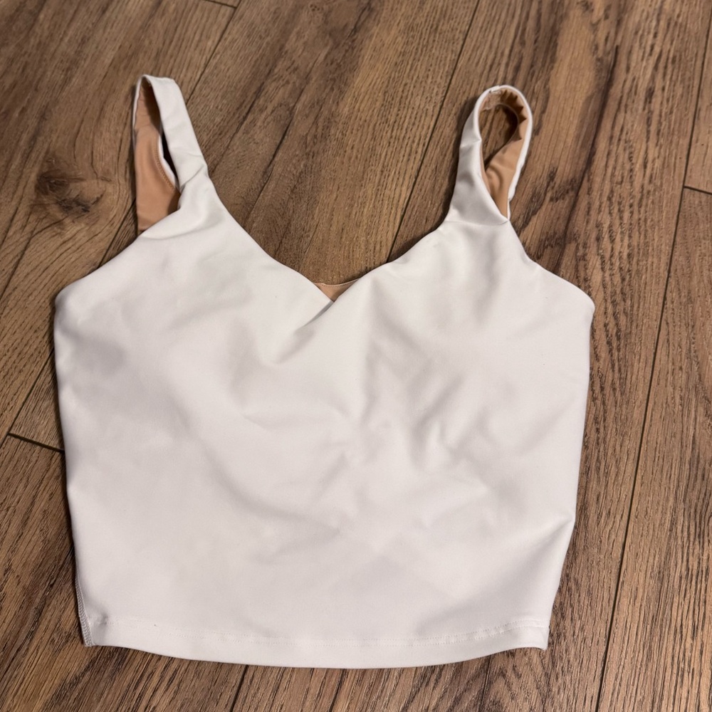 Old Navy White V-Neck Crop Cami